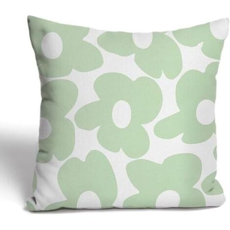 Housse De Coussin - Marguerite Vert Sauge - 45,7 X 45,7 Cm - Pour Décoration Intérieure - 1 Pièce (1/5)