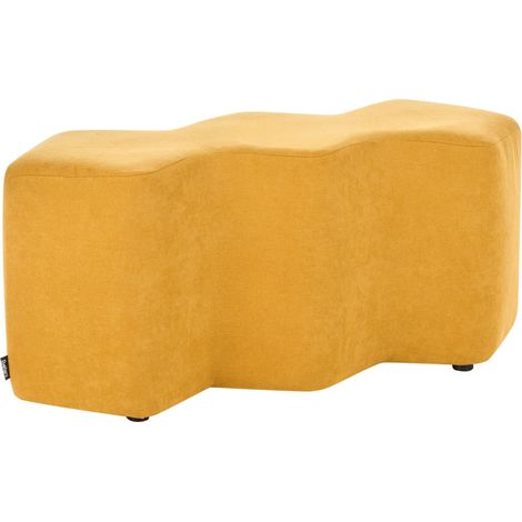 Pouf imbottito in tessuto per camera da letto e soggiorno 86 x 30 forma irregolare giallo senape Littleton (1/5)