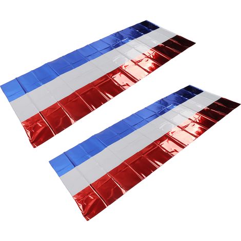 Lot de 2 nappes à motifs rouges, blancs et bleus en PET imperméable, idéales pour la fête du 4 juillet. (1/5)