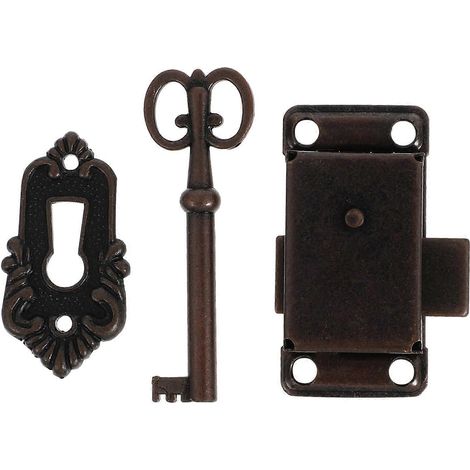 jeux de serrures vintage pour armoires, loquets de boîtes à bijoux anciennes, serrures décoratives-5.50X3.50X1.00CM-Assorted Color