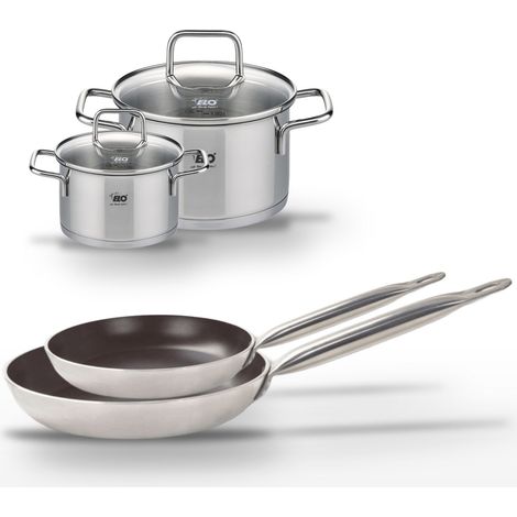 Lot de 2 Poêles 28/32 cm céramique Elo Bistro Line et 2 Faitouts 14/20 cm Elo Citrin (1/4)