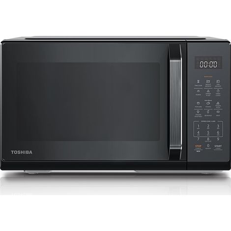 TOSHIBA Microwave in nero specchiato, 23 litri, 800 W, digitale da solo mini microwave con 11 livelli di potenza, 6 programmi automatici, funzione di cottura espressa, defrost, display digitale, MW3 (1/5)
