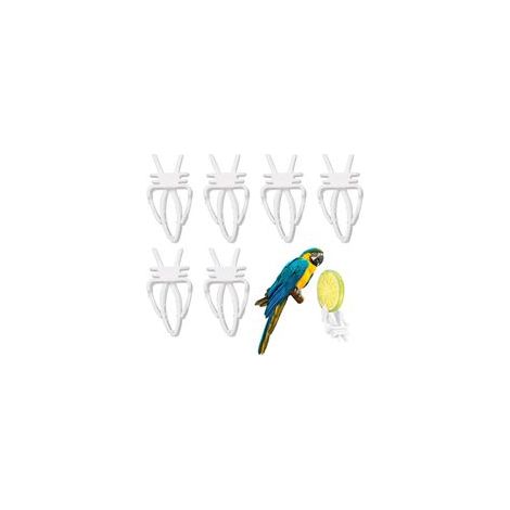 Lot de 6 mangeoires en plastique pour cage à oiseaux, accessoires d'alimentation pour perroquet, légumes, fruits, perruches, cacatoès, conures (1/5)