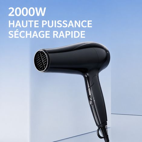 Sèche-cheveux électrique 1800W modèle 1625 noir noir 1625 550 g – Livraison gratuite