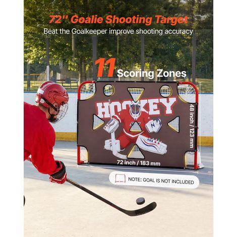 Bâche de Tir de Hockey à 11 Trous Cible de Tir pour Gardien de But, Équipement d'Entraînement pour Streethockey Cour Aire de Jeux,… (1/5)