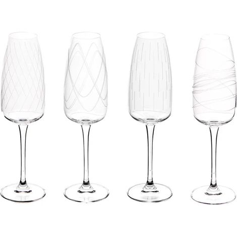 Lot de 4 Flûtes à Champagne "Talia" 29cl Transparent