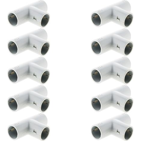 T-Stück für IRL-Rohre – 10er-Pack – Grauer Kunststoff, Ø 20 mm – Schnellanschluss – Sanitär- und Elektroinstallation – Durchmesser 20 mm (1/5)