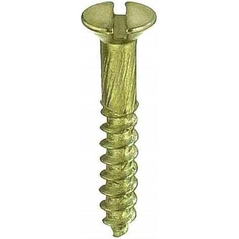 6 VITI PER LEGNO TESTA PIANA SVASATA OTTONE 4,5X50MM