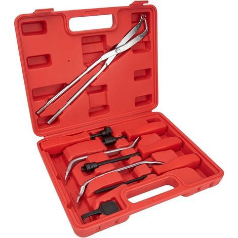 Kit D'Outils pour Tambour Frein 8 Pièces Outil pour Tambour de Frein avec Outil à Ressort Tambour Compresseur de Ressort de Frein Pince à Ressort (1/2)