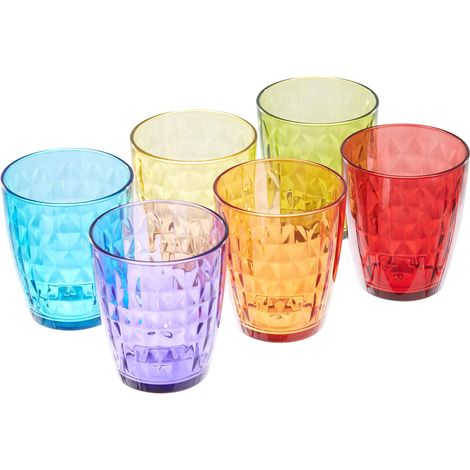 lot de 6 verres cc 320, verre, multicolor (1/3)