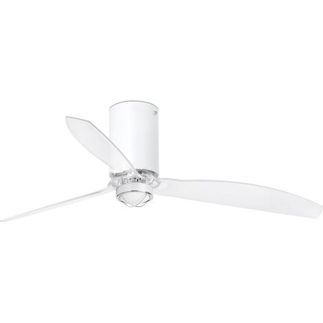 Faro MINI TUBE LED Mattweiß, Transparenter Deckenventilator mit Gleichstrommotor, 3000K (1/2)