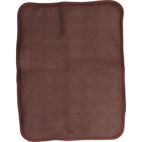 Tapis rafraîchissant pour animaux de compagnie, respirant et pliable, couverture auto-rafraîchissante pour chiens et chats de petite, moyenne et grande taille, marron, taille L (70 x 55 cm) (1/5)