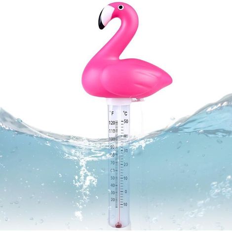 Thermomètre flottant incassable pour piscines, spas, aquariums, étangs et bébés (rose) (1/4)