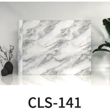 TRADE SHOP - Pannello Adesivo Effetto Marmo Marmo Bianco Venature Grigie 120x300cm Pareti Cls-141 - (1/2)