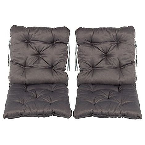 Meerweh Mare WEH Set Cuscino Seduta e Schienale Cuscino Sedia: ca. 50 x 98 x 8 cm Cuscino Imbottito, Grigio, 50 x 98 x 10 cm (1/4)
