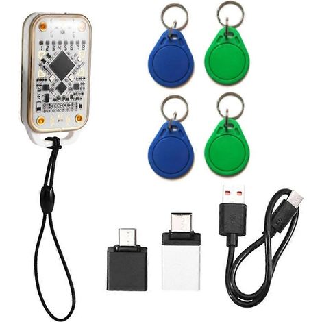 Lecteur de cartes à puce RFID Chameleon V3.0 (simulateur 125 kHz/13,56 MHz) avec copieur d'étiquettes intelligentes (2 UID et 2 CUID) et porte-clés. (1/5)