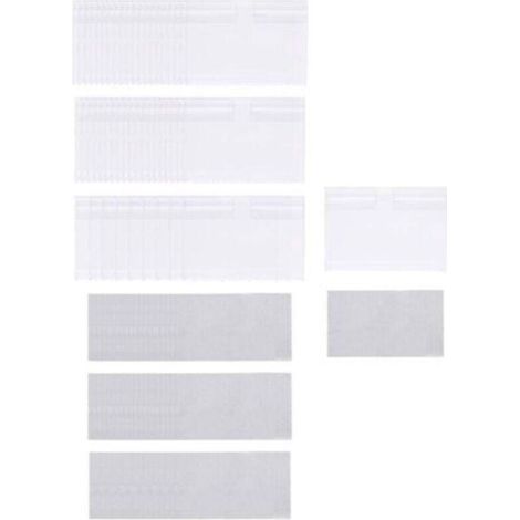 ÉTiquette de Prix Porte-éTiquette en Plastique Transparent 50 PièCes, Amovible avec Clip D'éTagèRe pour Bacs Rangement éTiquettes Panier (1/4)