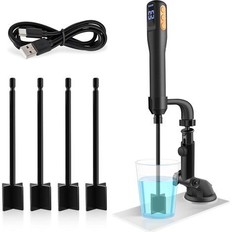 Mélangeur automatique en résine époxy et mélangeur de peinture avec minuteur et support, mélangeur électrique pour résine de coulée, résine, silicone, résine pour mélange de bois, bijoux (1/5)