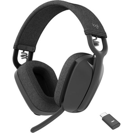 Logitech Zone Vibe Wireless UC Wireless-Kopfhörer, USB-C-Bluetooth-Empfänger, Graphit