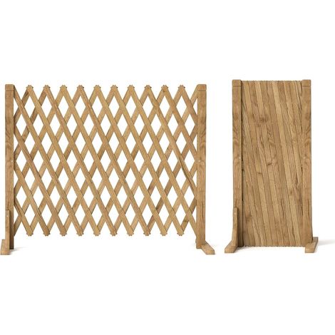 Expanding Fence, 2 Pack Solid Wood Expanding Trellis Expanding Fence, Free Standing Adjustable Length 34 to 160 cm, Retractable Fence for Indoor and Outdoor Garden Expanding Fence (1/5)