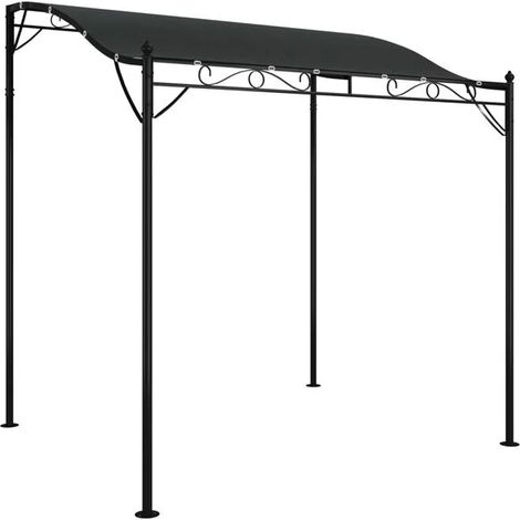 Auvent gris anthracite, 2 x 2,3 mètres, toile 180 g/m², structure en acier.