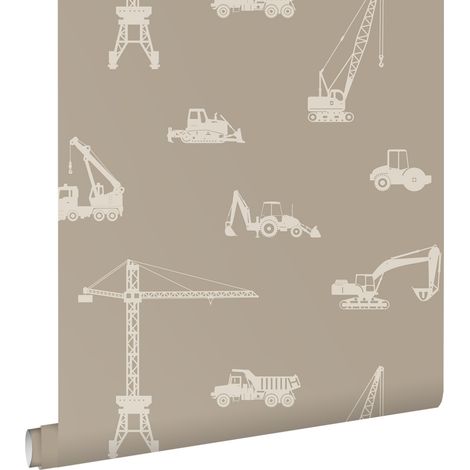 papier peint véhicules taupe - ESTAhome (1/5)