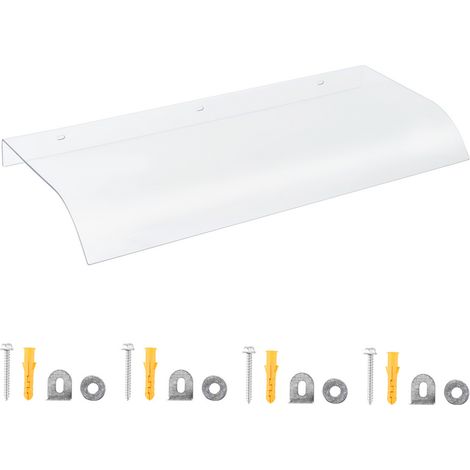 SWANEW Tettuccio della porta design ad arco rotondo dimensioni 40x 80 cm PET Trasparente - Trasparente