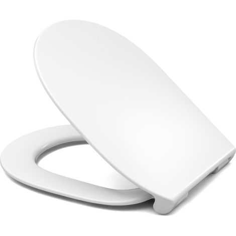 Abattant WC à fermeture amortie – Duroplast antibactérien – Montage rapide – Dimensions 42x36,8cm – Entraxe 10-16cm (1/5)