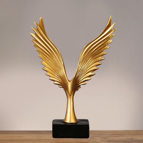Objets de décoration pour meuble TV, décoration intérieure moderne, statue, sculpture, ornement artisanal en résine pour chambre prototype, couleur or champagne, Great Plan M (1/5)