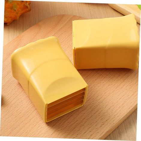 2 pezzi Affettatrice per frutta, utensile da cucina, affettatrice per verdure in plastica, gialla (1/5)