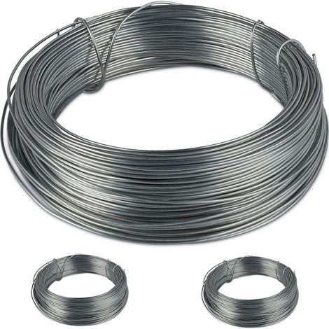 Set di 3 bobine di filo da giardino flessibile per recinzione 3 x 10 cm in acciaio zincato argentato 130006894