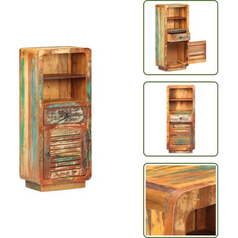 Highboard 45x32x110 cm Altholz Massiv - Vintage Hochschrank - Holzhängeschrank - Retro Sideboard - Altwood Furniture - Upcycling Möbel (1/5)