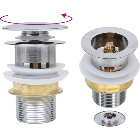 Piletta Push Senza Troppopieno Argento 6,4 x 6,4 x 9,1 cm 020003487