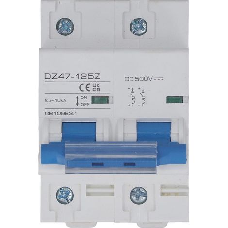 Disjoncteur DC - 100 A - 2 Pôles - 500 V - 10 KA - Pour Système Photovoltaïque - 1 Pièce (1/5)