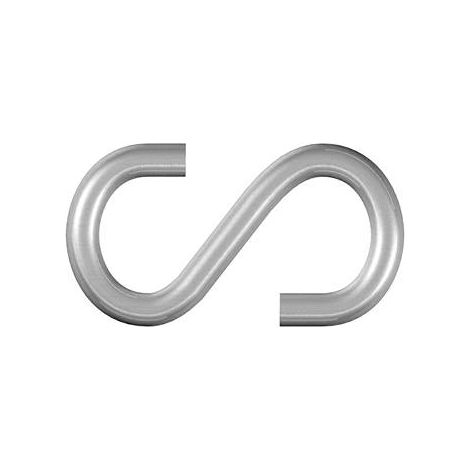 Dörner-Helmer Gancho en S acero galvanizado plateado 64 mm