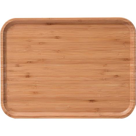 Plateau de Bambou Rectangulaire, Plateau de Thé et Petit Déjeuner, Convient pour Assiette à Dessert et Collation (1 Pcs,30302cm) (1/5)