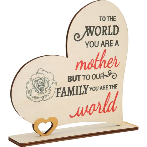 Mère du monde en bois, décoration pour la fête des mères, cadeau élégant B27 (1/5)