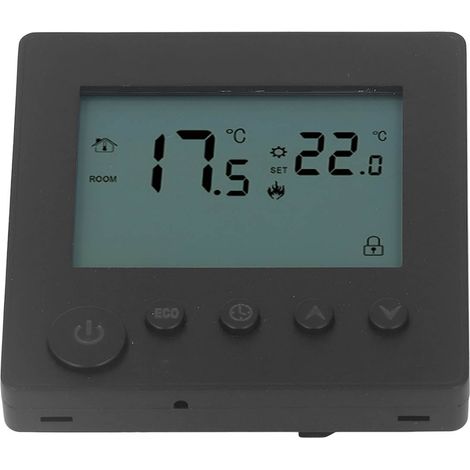 Digitales Thermostat 4500 W, Hochleistungs-Elektrothermostat für Fußbodenheizung, geeignet für Büros und Einkaufszentren, Wechselstrom 90–240 V, schwarz (1/5)