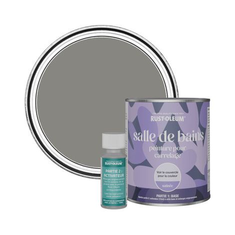 Peinture pour Carrelage de Salle de Bain, Finition Satinée - Béton 750ml (1/3)