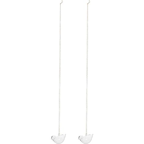Lot de 2 pots fleurs suspendus en verre, vases décoratifs forme d'oiseau (1/5)