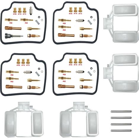 Kit de réparation de carburateur pour CB1300F SC40 1998-2002 1300 cm³  Kit de base  Compatible CB1300F SC40  4 cylindres en ligne  gicleurs en laiton  joints en nitrile  pièces en POM  résistant à l'e (1/3)