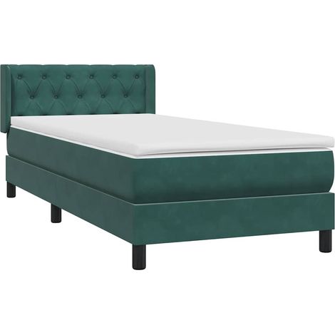 Giroletto a Molle con Materasso Verde Scuro 80x220 cm Velluto vidaXL (1/5)