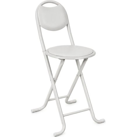 Tabouret pliant rembourré « Basic » avec dossier, 35 x 43 x 73 cm