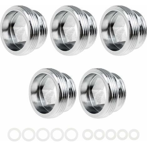 Küchenarmatur-Adapterteile aus Metall, 18 mm Außengewinde auf 22 mm Außengewinde, Strahlregleranschluss, Messing-Außengewindedichtungen für Wasserfilter-Innengewinde (1/5)