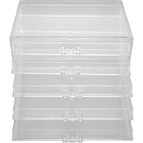 Boîte de rangement acrylique 5 tiroirs pour bijoux, colliers et maquillage, organisation transparente anti-poussière (1/5)