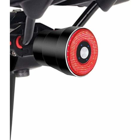 Feu Arrière Vélo - Détecteur Frein Automatique - Étanche IPx6 - 4 Modes LED - Rechargeable USB - Pour Vélo Casque Trottinette (1/5)