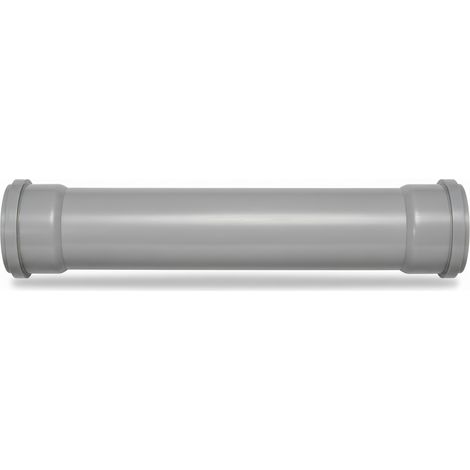 Tubo di scarico in pp-tech grigio dn 40 lunghezza 500 mm con doppio bicchiere bampi tdm040500