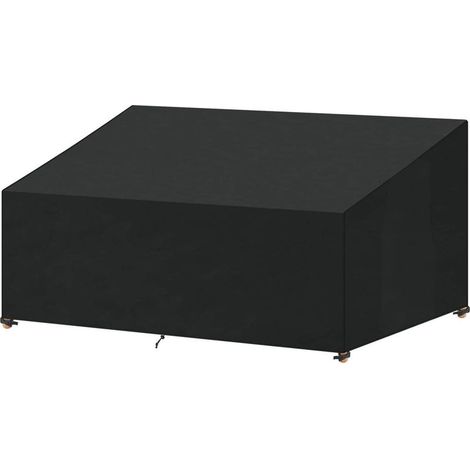 Housse Banc de Jardin 4 Places 240x99x61/89cm Imperméable, Housse Canape de jardin Exterieur, housse salon jardin Tissu Oxford, Coupe-Vent, Anti-UV, avec Boucle, Noir (1/5)