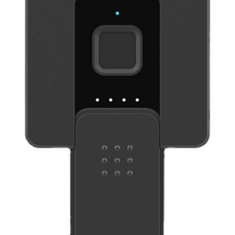 Cadenas étanche à empreintes digitales rechargeable par USB avec clé de secours 0,2 s rapide pour entrepôt extérieur, porte d'entrée, casier de salle de sport, noir (1/5)