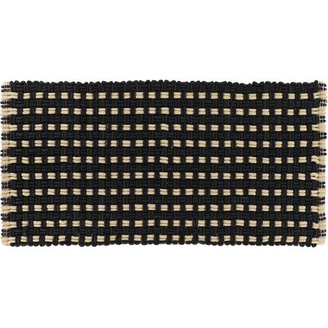 Tappeto caroll microfibra cotone mesh look 45x90cm - nero - Tendance (1/2)